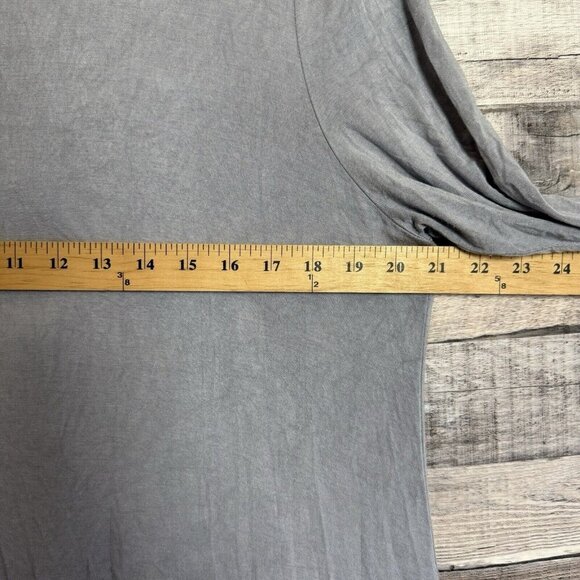 LOGO Lori Goldstein Cardigan Sweater Large Gray Layered Pockets - Picture 8 of 8